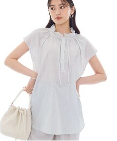 INDIVI / インディヴィ シャツ・ブラウス | フリル衿ギャザーブラウス