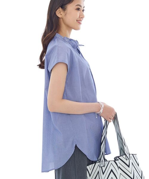 INDIVI / インディヴィ シャツ・ブラウス | フリル衿ギャザーブラウス | 詳細10