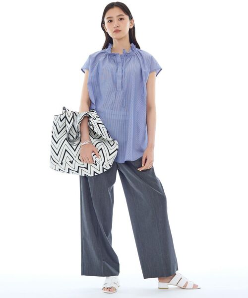 INDIVI / インディヴィ シャツ・ブラウス | フリル衿ギャザーブラウス | 詳細12