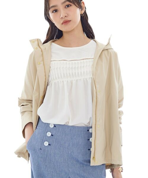 INDIVI / インディヴィ レザーブルゾン・ジャケット | 【撥水/UVケア】マウンテンパーカ(ベージュ(052))