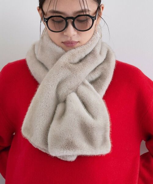 INDIVI / インディヴィ マフラー・ショール・スヌード・ストール | 【リバーシブル】フェイクファーティペット | 詳細5