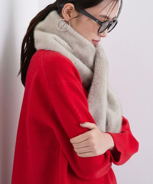 INDIVI / インディヴィ マフラー・ショール・スヌード・ストール | 【リバーシブル】フェイクファーティペット | 詳細6