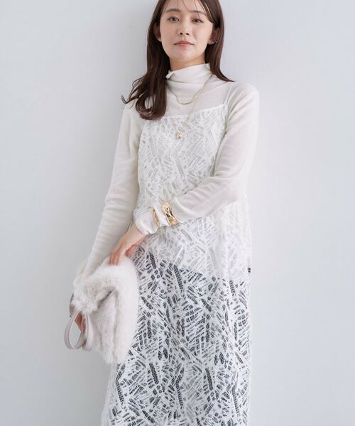 INDIVI / インディヴィ ワンピース | 【レイヤード◎】レースキャミドレス(ホワイト(001))