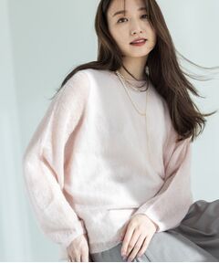 INDIVI / インディヴィ ニット・セーター | 【キッドモヘヤ素材】ラウンドヘムニット