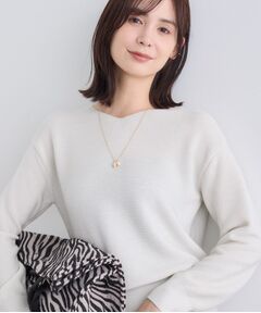 INDIVI / インディヴィ ニット・セーター | 【ウール混ラメ素材】Vネック煌めきニット