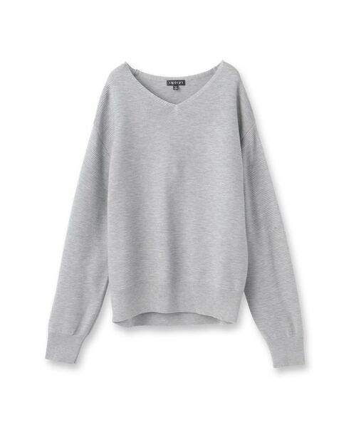INDIVI / インディヴィ ニット・セーター | 【ウール混ラメ素材】Vネック煌めきニット | 詳細1