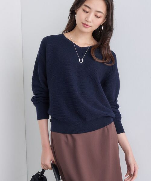 INDIVI / インディヴィ ニット・セーター | 【ウール混ラメ素材】Vネック煌めきニット | 詳細10