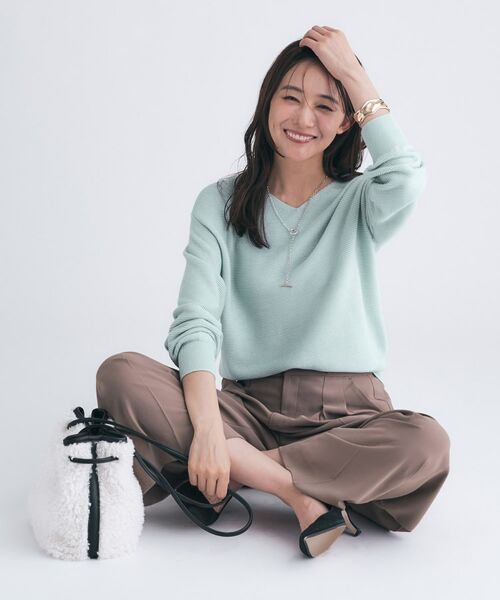 INDIVI / インディヴィ ニット・セーター | 【ウール混ラメ素材】Vネック煌めきニット | 詳細15