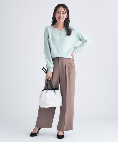 INDIVI / インディヴィ ニット・セーター | 【ウール混ラメ素材】Vネック煌めきニット | 詳細16