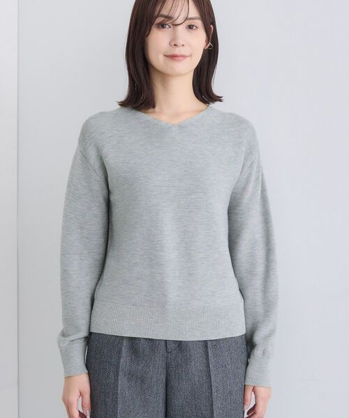 INDIVI / インディヴィ ニット・セーター | 【ウール混ラメ素材】Vネック煌めきニット | 詳細22