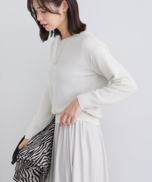 INDIVI / インディヴィ ニット・セーター | 【ウール混ラメ素材】Vネック煌めきニット | 詳細3