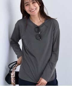 INDIVI / インディヴィ カットソー | ストレッチシアーロングTシャツ