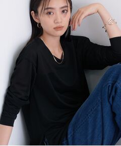 INDIVI / インディヴィ カットソー | ストレッチシアーロングTシャツ