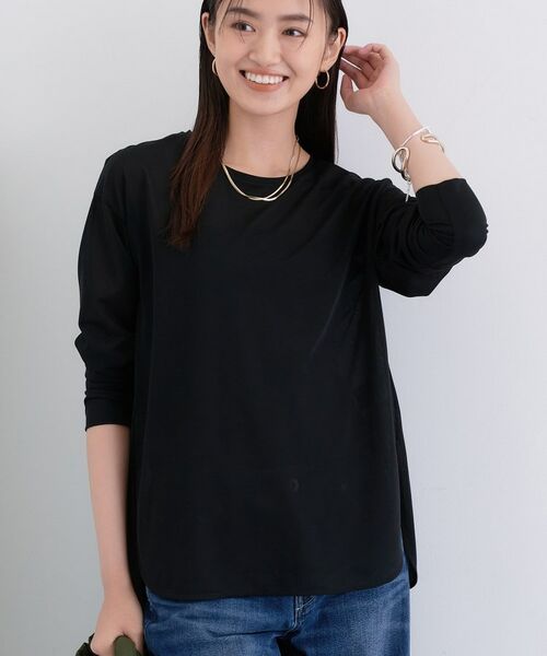 INDIVI / インディヴィ カットソー | ストレッチシアーロングTシャツ | 詳細13