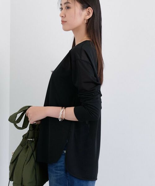 INDIVI / インディヴィ カットソー | ストレッチシアーロングTシャツ | 詳細14