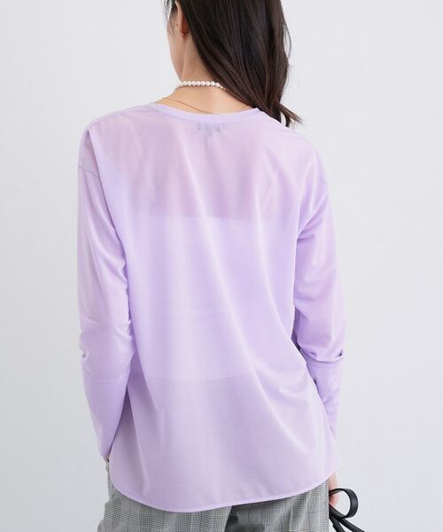 INDIVI / インディヴィ カットソー | ストレッチシアーロングTシャツ | 詳細18