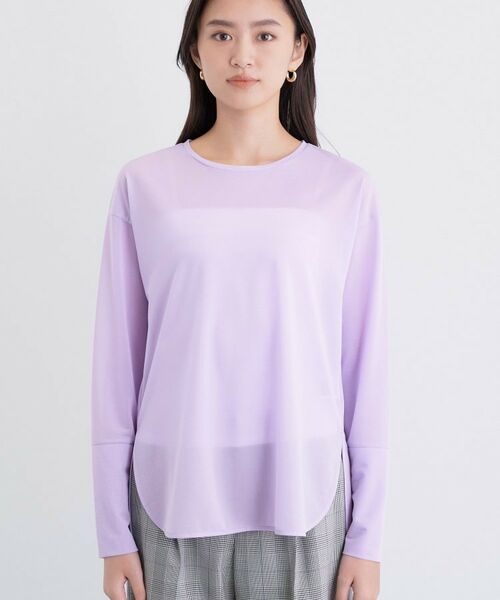 INDIVI / インディヴィ カットソー | ストレッチシアーロングTシャツ | 詳細21