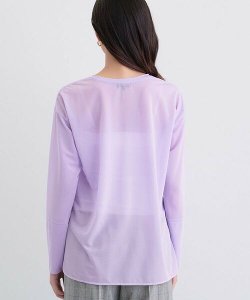 INDIVI / インディヴィ カットソー | ストレッチシアーロングTシャツ | 詳細23