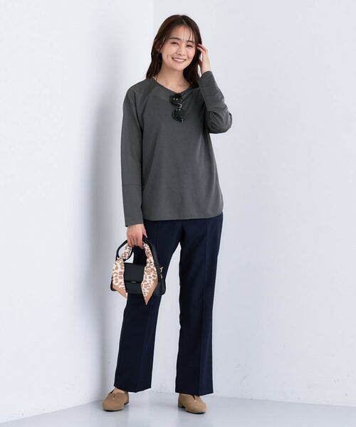 INDIVI / インディヴィ カットソー | ストレッチシアーロングTシャツ | 詳細8