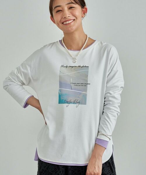 INDIVI / インディヴィ Tシャツ | 【UVケア】プリントフォトロングTシャツ | 詳細10