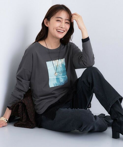 INDIVI / インディヴィ Tシャツ | 【UVケア】プリントフォトロングTシャツ | 詳細6