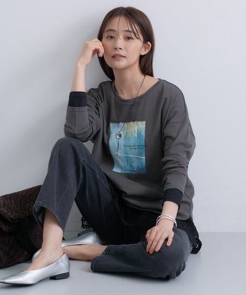 INDIVI / インディヴィ Tシャツ | 【UVケア】プリントフォトロングTシャツ | 詳細7