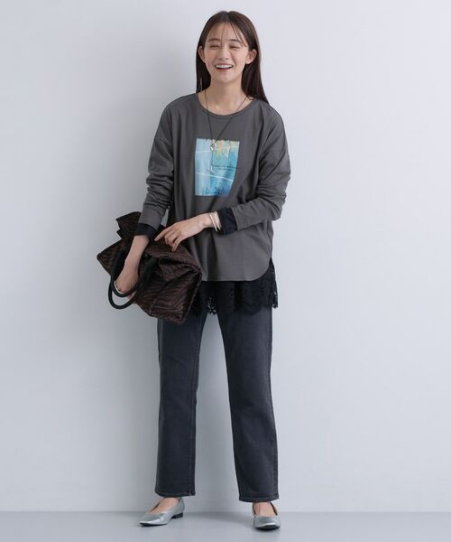 INDIVI / インディヴィ Tシャツ | 【UVケア】プリントフォトロングTシャツ | 詳細8