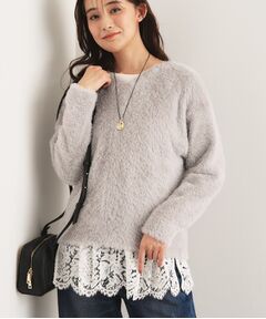 INDIVI / インディヴィ カットソー | 【レイヤードにおすすめ】レース切り替えカットソー