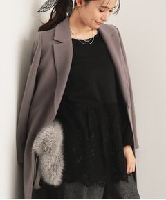 INDIVI / インディヴィ カットソー | 【レイヤードにおすすめ】レース切り替えカットソー