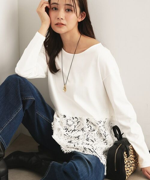 INDIVI / インディヴィ カットソー | 【レイヤードにおすすめ】レース切り替えカットソー | 詳細2