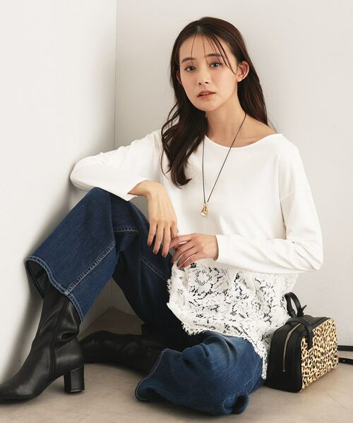 INDIVI / インディヴィ カットソー | 【レイヤードにおすすめ】レース切り替えカットソー | 詳細3