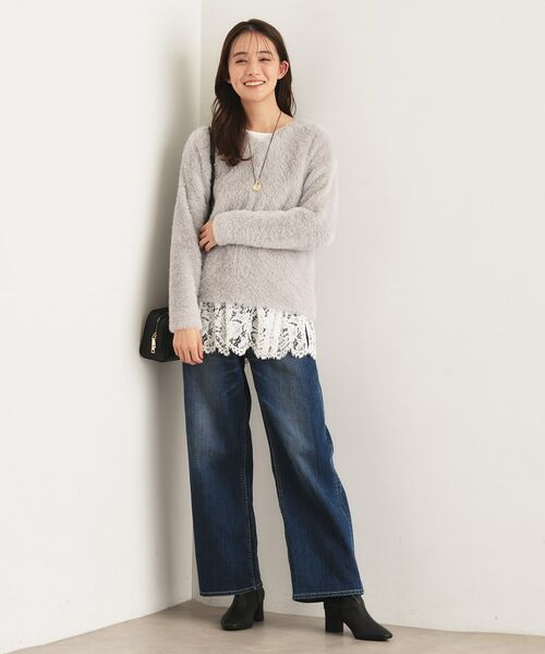 INDIVI / インディヴィ カットソー | 【レイヤードにおすすめ】レース切り替えカットソー | 詳細5