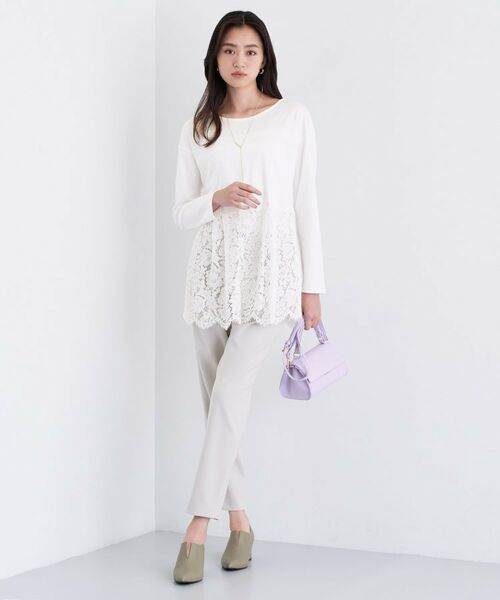 INDIVI / インディヴィ カットソー | 【レイヤードにおすすめ】レース切り替えカットソー | 詳細7