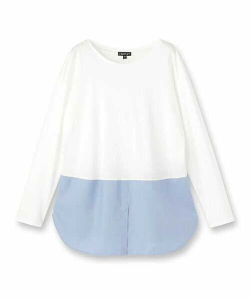 INDIVI / インディヴィ カットソー | 【コットン】シャツ切り替えカットソー | 詳細1