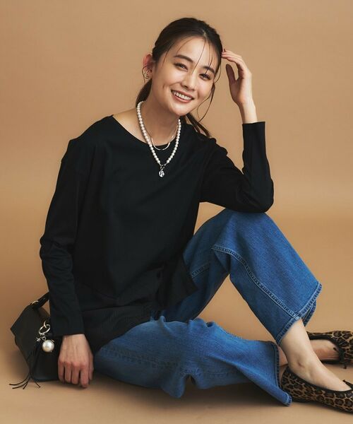 INDIVI / インディヴィ カットソー | 【コットン】シャツ切り替えカットソー | 詳細10