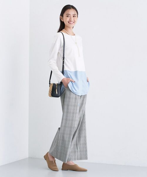 INDIVI / インディヴィ カットソー | 【コットン】シャツ切り替えカットソー | 詳細21