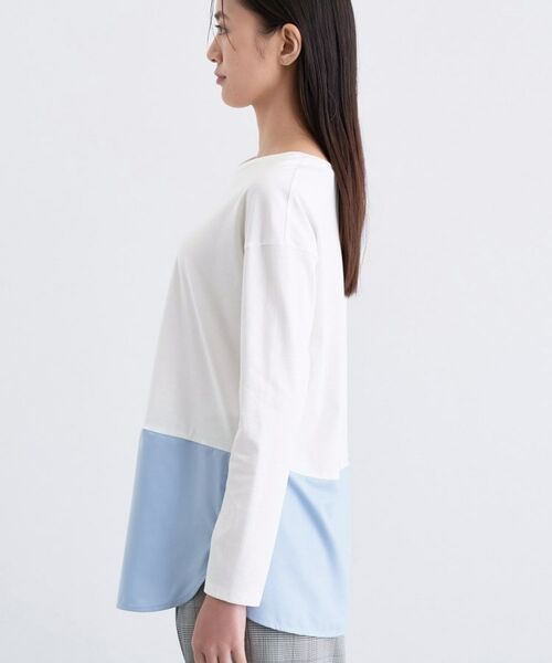 INDIVI / インディヴィ カットソー | 【コットン】シャツ切り替えカットソー | 詳細25