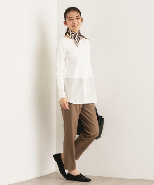 INDIVI / インディヴィ カットソー | 【コットン】シャツ切り替えカットソー | 詳細3