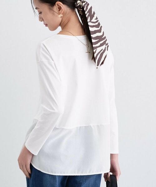 INDIVI / インディヴィ カットソー | 【コットン】シャツ切り替えカットソー | 詳細5