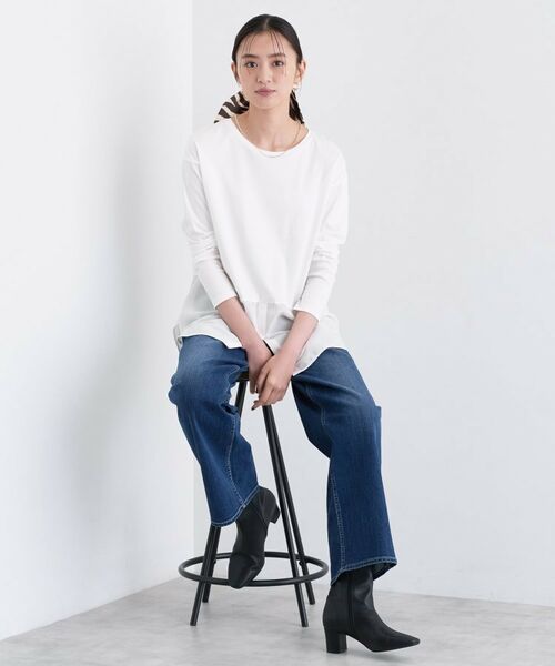 INDIVI / インディヴィ カットソー | 【コットン】シャツ切り替えカットソー | 詳細6