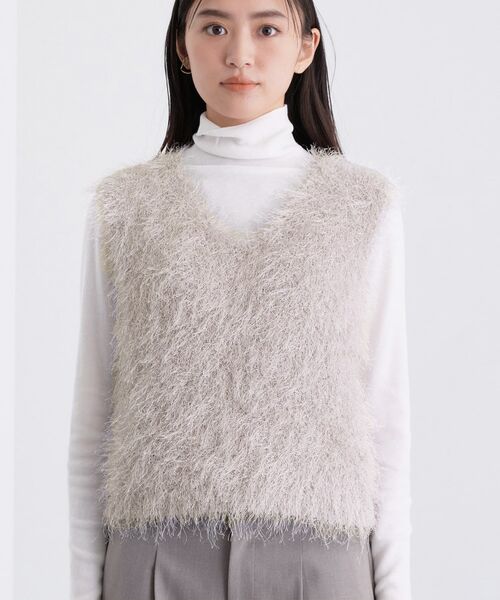 INDIVI / インディヴィ ニット・セーター | フェザーモールニットベスト | 詳細11