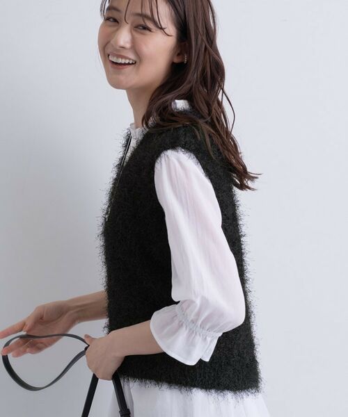 INDIVI / インディヴィ ニット・セーター | フェザーモールニットベスト | 詳細4