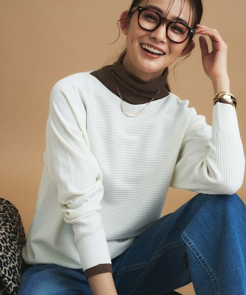 INDIVI / インディヴィ ニット・セーター | 【洗える/体型カバー】美シルエットニット(オフホワイト(003))