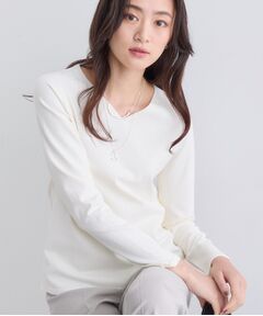 INDIVI / インディヴィ ニット・セーター | 【洗える】Vネックコンパクトニット