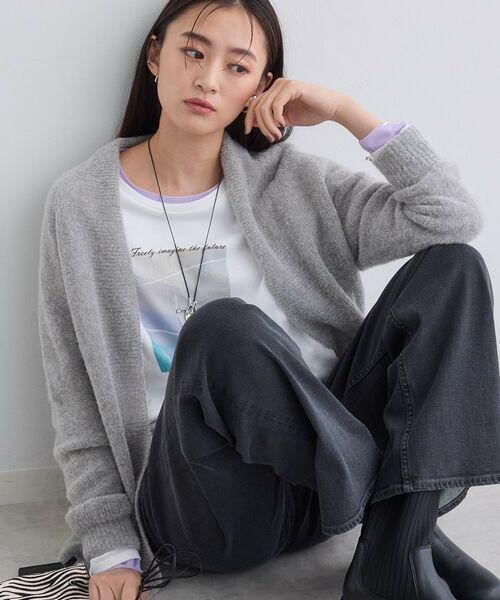 INDIVI / インディヴィ カーディガン・ボレロ | 【エアリー素材】ブークレ着流しニットカーディガン | 詳細2