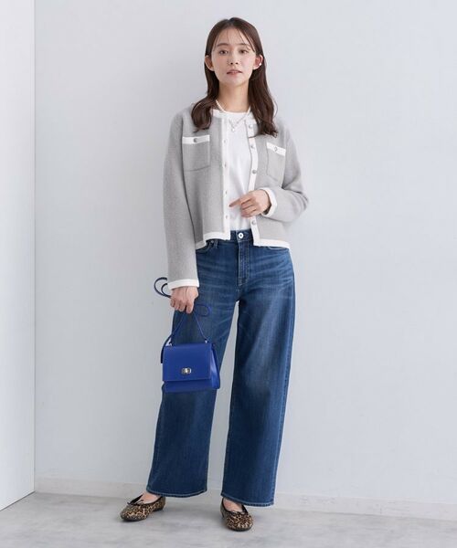 INDIVI / インディヴィ ノーカラージャケット | 【ミニブークレ素材】ジャケットライクカーディガン | 詳細12