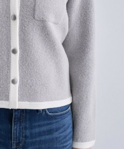 INDIVI / インディヴィ ノーカラージャケット | 【ミニブークレ素材】ジャケットライクカーディガン | 詳細19