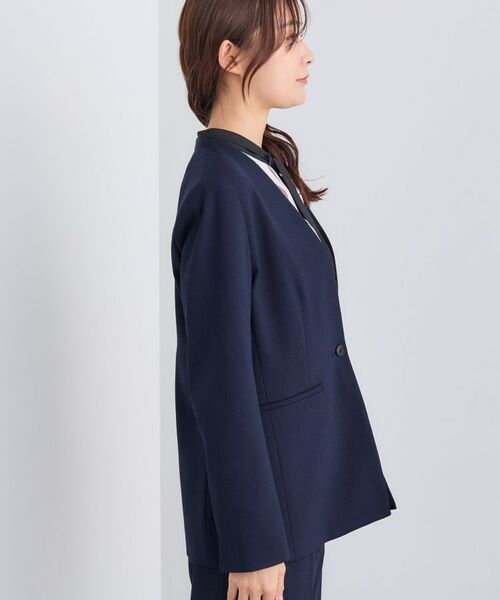 INDIVI / インディヴィ テーラードジャケット | 【日本製／通勤スーツ】プレシャスドビー ノーカラージャケット | 詳細11