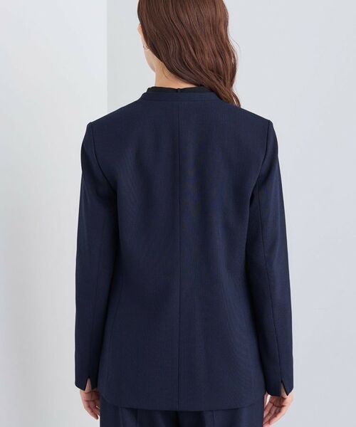 INDIVI / インディヴィ テーラードジャケット | 【日本製／通勤スーツ】プレシャスドビー ノーカラージャケット | 詳細12