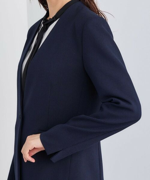 INDIVI / インディヴィ テーラードジャケット | 【日本製／通勤スーツ】プレシャスドビー ノーカラージャケット | 詳細14